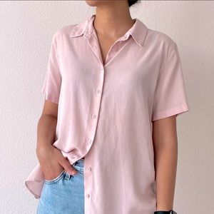 Uniqlo pastel pink button down XS